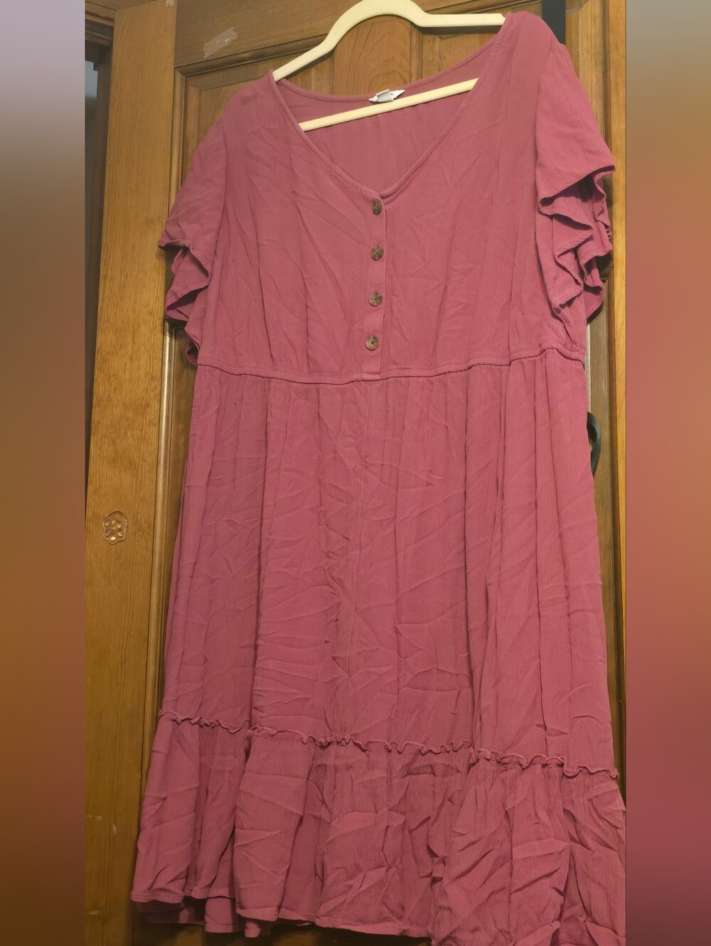 Women's Mauve Button-Front Casual Dress